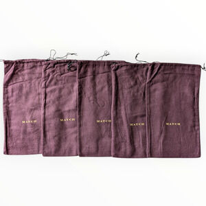 Match Italian Pewter Lot of 5 Dustbags Travel Storage Dust Bag Organizer Flannel